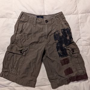 AEO MENS American Flag Cargo shorts